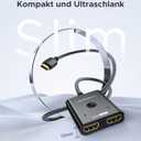 HDMI Switch 2 in 1 Out 4K@60Hz, WARRKY [3.3ft Fixed Braided HDMI Cable, Aluminum Case, HDCP 2.2] Bidirectional 2x1 Switcher (Not Splitter) Compatible for PS5/4, Nintendo Switch, FireStick Black