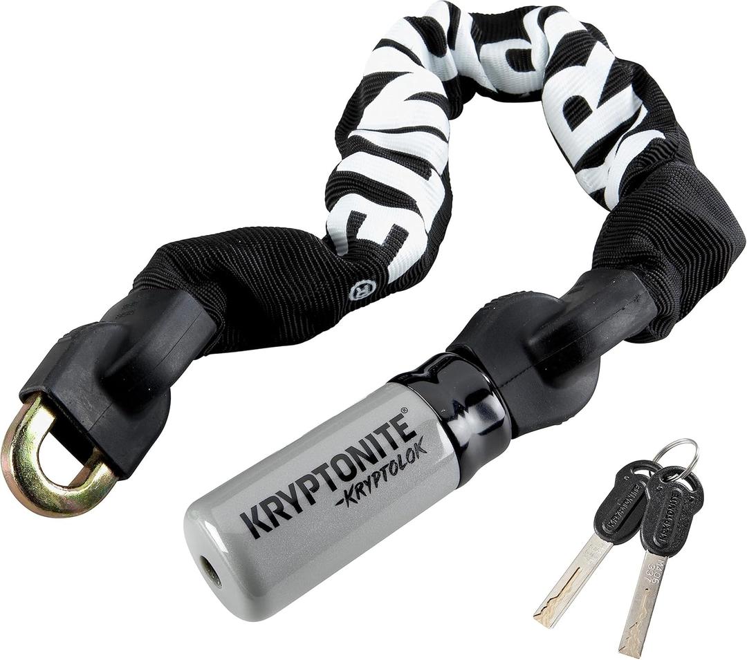 Kryptonite Kryptolok 955 Mini Bike Chain Lock, 1.8 Feet Long Heavy Duty Anti-Theft Sold Secure Gold Bicycle Chain Lock with Keys for Bike, Motorcycle, Scooter, Bicycle, Door, Gate, Fence