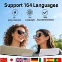 AI Smart Wireless Bluetooth Translation Glasses for Men/Women with Speakers/Bluetooth&140+ Languages Translation Sports/Travel/Drive/Busniess (MK3+AI+Color Change Lenses+Black+Adjustable)