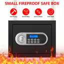 1.3 Cuft Small Fire Proof Safe for Home Documents, Anti-theft Safes for Home Use Fire and Water Proof with Combination Lock, Smart Alert System and Removable Shelf, Digital Document Safe for Jewelry