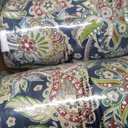 Outdoor Back Chair Cushions, Tufted Back Patio Furniture Cushions Set of 2, Water Repellent Wicker Replacement for Home Garden Chairs, 42x21x4 Inch, Paisley Sapphire Blue