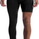 OEBLD Single Leg 3/4 Compression Tights, Unisex Sports Compression Pants, Basketball Leg Sleeves (Black, S)