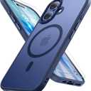 Miracase Magnetic for iPhone 17 Case (Compatible with MagSafe) with Screen Protector Military-Grade Protection, Anti-Fingerprint Translucent Matte Phone Cover for iPhone 17 6.3 inch, Dark Blue