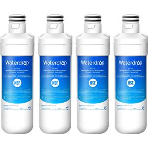 Waterdrop LT1000PC ADQ747935 MDJ64844601 Refrigerator Water Filter, Reduce chlorine, bad taste and odor, Replacement for LG LT1000P, ADQ74793501, ADQ74793502, Kenmore 46-9980, Pack of 4