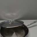 All-Clad D3 12" Stainless Steel Frying pan W/Lid, 3-Ply Stainless Steel Pan, Induction, Oven Broiler Safe 600F Skillet, Professional Cookware, Silver