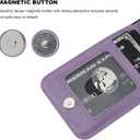 KIHUWEY Compatible with iPhone 13 Mini Case Wallet with Credit Card Holder, Premium Leather Magnetic Clasp Kickstand Heavy Duty Protective Cover for iPhone 13 Mini 5.4 Inch(Purple)