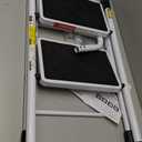 HBTower 2 Step Ladder,2 Step Stool for Adults Folding Step Stool with Cushioned Handle with Wide Anti-Slip Pedal Ergonomic Design (White)