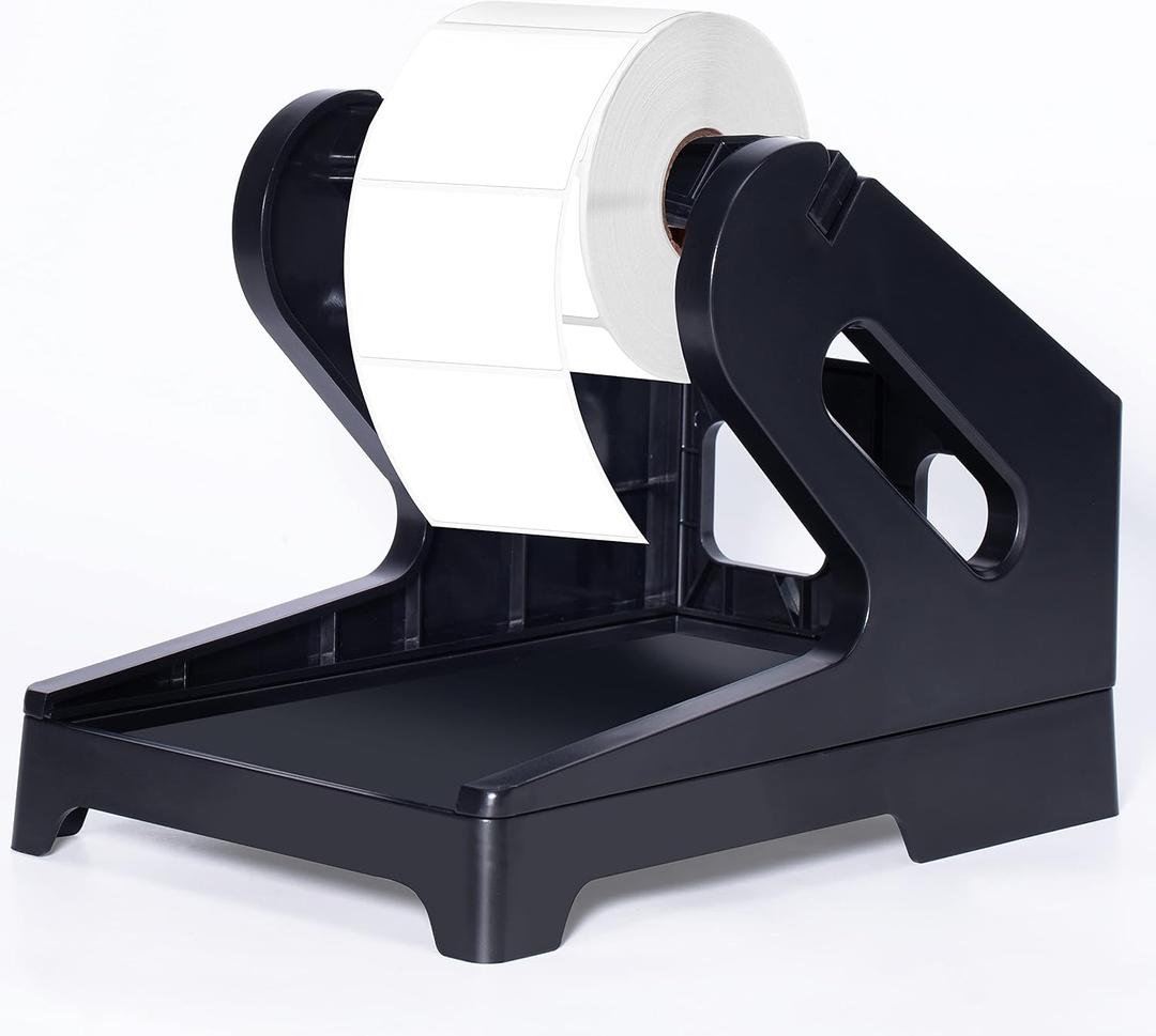 Phomemo Black Label Holder for Rolls and Fan-Fold Labels, Thermal Labels Holder for Desktop Shipping Label Printer, Compatible with MUNBYN, Rollo Thermal Printer,Supplies for Office, Home