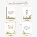 2 x Wodkwq Nursery Wall Art Sea Animal Canvas Prints Baby Girl Boy Room Decor Watercolor Paintings Pictures Cute Ocean Theme Toddler Room Decoration Set of 3 for Kids Bedroom Bathroom 12x16in Unframed