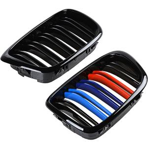 Astra Depot Glossy Black M-Color Double Line Kidney Grille Compatible with 1997-2003 BMW E39 520i 523i 525i 528i 530i 535i 540i M5 4-Door