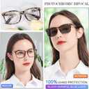 MARE AZZURO Photochromic Bifocal Reading Glasses Women Blue Light Blocking Square Readers Sunglasses 1.00 1.50 2.00 2.50 3.00 3.50 4.0 (Leopard, 4.0)