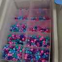 14000Pcs Pony Beads Kit, 40 Colors Rainbow Rave Kandi Beads for Bracelets with Neon Glow Beads Bulk for Hair Braiding DIY Friendship Jewelry Making Craft Kits (Shock Resistant Stackable Box, 9.2lb), 6mm X 9mm