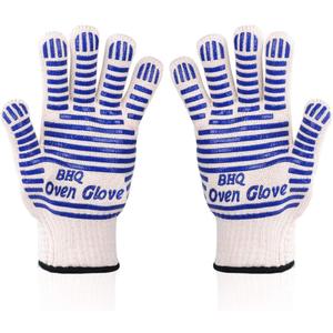CZSYZCZS Extreme Heat Resistant Oven Gloves - 932F - Cooking Gloves for BBQ, Grilling, Baking,Cutting, Smoker Fireplace (Blue)