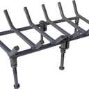TAFIEDA Fireplace Log Holder. 18 Inches Heavy Duty Solid Steel Fireplace Grate. Upgrade Adjustable Fireplace Grate 6 Solid Steel Feet with 6 Bar Fireplace Wood Holder. Best Fireplace Accessories.