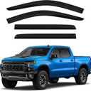 4PCS Window Rain Guards Fit for Chevy Silverado GMC Sierra 1500 20192026 2500/3500HD Crew Cab 20202026 Outside Tape-On Mount Vent Deflectors Visors Accessories(for Silverado/Sierra1500CrewCab)