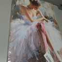 Pink Ballerina Girl Canvas Wall Art Ballet Lover Wall Decor Picture, 16"L x 12"W