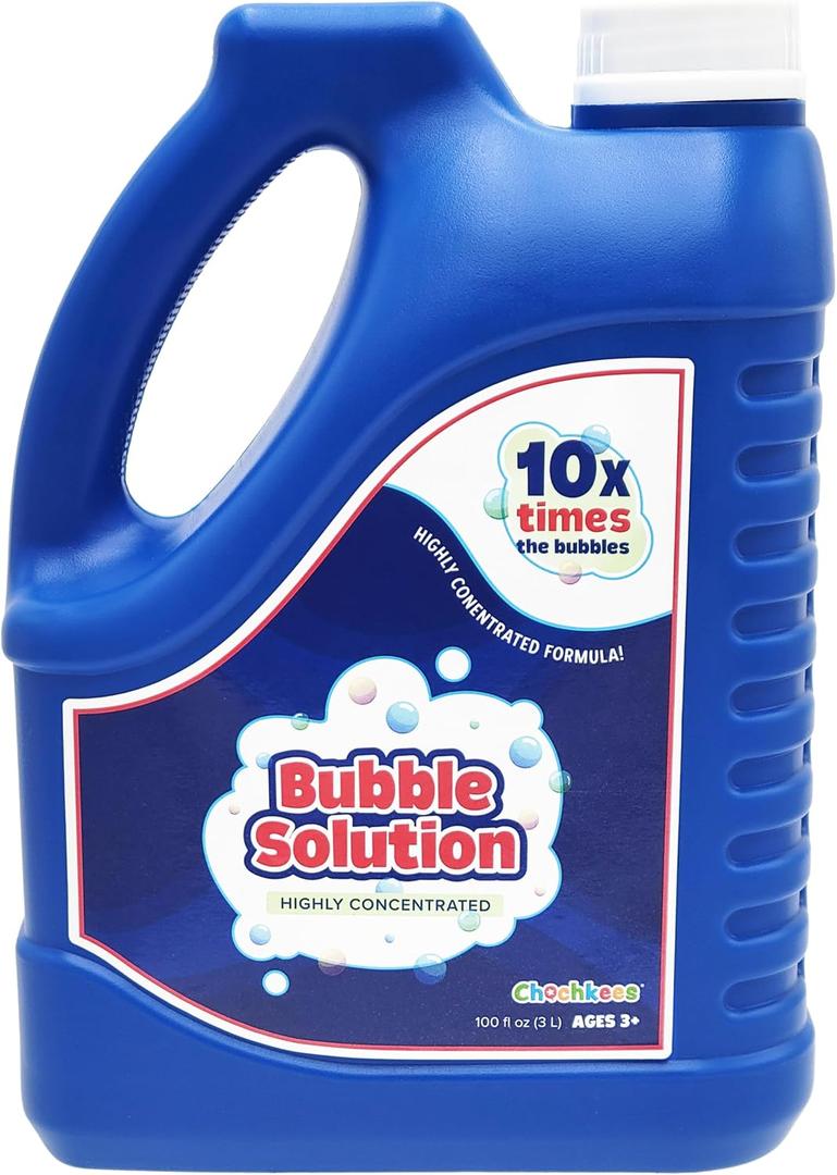 100 oz Concentrated Bubble Solution, Refills up to 8 Gallons, Non-Toxic Concentrated Solution for Bubble Machines, Giant Bubble Wands,Bubble Gun and Blowers (Single)