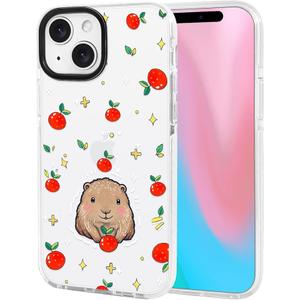 ChiCsFleur for iPhone 13 promax Case, TPU Phone case with Camera Protection for Women Girls Teens - Capybara Orange Fruit Sparkle Artsy Fun Kawaii Animal Y2K Aesthetic Unique