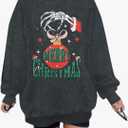 MNLYBABY Merry Christmas Santa Sweatshirt Oversized: Women Christmas Shirt Santa Claus Sweater Christmas Vibes Retro Tops L