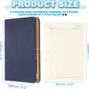 PATIKIL 6 Ring Binder Cover, 2 Pack A7 Leather Notebook Binder Mini Refillable Loose Leaf Personal Planner with 50 Sheets Line Paper, Blue/Black