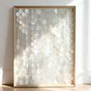 Bergamot Large Handmade 24"x32" Capiz Shell Wooden Framed Wall Art, Coastal Wall Art Dcor, Minimalist White Sea Shell Wall Decor for Living Room, Bedroom, Office, 25"L x 33"W