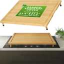 Prosumer's Choice Bamboo Stove Top Cover Board - Versatile Wooden Cutting Board for Kitchen with Adjustable Legs and Juice Grooves- Large Surface and Durable for Stoves, 27.2 x 21.4 x 3.1 Inches