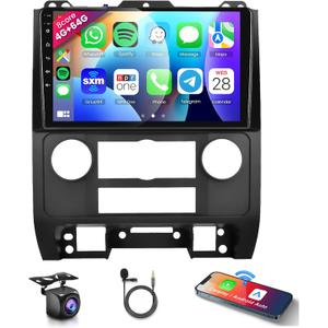 8 CORE 4G+64G Car Radio Stereo for Ford Escape Mazda Tribute 2007-2012 with Wireless CarPlay/Android Auto, 9 Inch 1280 * 720P IPS Touch Screen Android 13 GPS WiFi Bluetooth DSP SWC Camera 8 CORE 4G+64G Car Radio Stereo for Ford Escape Mazda Tribute 2007-2012 with Wireless CarPlay/Android Auto, 9 Inch 1280 * 720P IPS Touch Screen Android 13 GPS WiFi Bluetooth DSP SWC Camera