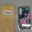 Coolwee for Samsung Galaxy S24 Plus Case with Screen Protector (6.6 FT Military Drop Protection) Women Girls Slim Hard Back Soft TPU Bumper for Samsung S24 Plus Case Green Tropical Purple Pink Floral (Blossoms with palm leaves)