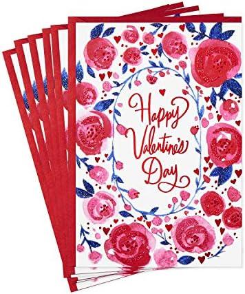 Pack of 3 Hallmark Valentines Day Cards Pack, My Happy Heart to Yours (6 Valentine's Day Cards with Envelopes), 699VFE1224
