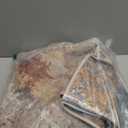 Abstract 3x5 Washable Rug: Modern Non Slip Area Rug Soft Carpet Foldable Distressed Stain Resistant Neutral Rugs for Hallway Living Room Bedroom Decor Indoor Small Farmhouse Rug 3'x5' Blue Brick