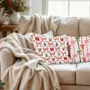 Coquette Christmas Bow Pillow Covers 18x18 Set of 2, Coquette Christmas Decor, Preppy Girly Xmas Winter Holiday Decorative Throw Pillow Covers for Girls Bedroom Living Room Home (Color 15)