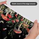 Horaldaily Regular Fitted Tablecloth 68 x 48 Inch Oval, Red Mushrooms Wild Grass Washable Table Cover Elastic Edged for Dinning, Picnic, Camping, Banquet