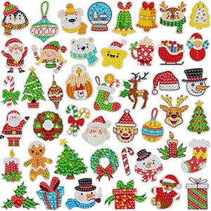 Labeol Diamond Art Kits for Kids Boys and Girls Ages 6-8-10-12 Easy to DIY Creative Diamond Art Sticker Craft by Numbers Kits for Kids and Adult Beginners (Christmas)