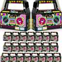 Zonon 24 Pcs 80s Party Favors Boxes 90s Novelty Boom Box Party Decoration Gift Treat Goodie Candy for Retro Radio Hip Hop Theme Table Centerpieces 4.8 x 2.4 x 5.2 Inch(New 80s)
