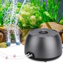 hygger Quiet Adjustable Aquarium Air Pump, 5W/8W Dual Output Fish Tank Air Pump, Energy-Saving Oxygen Aerator with Air Stone Bubbler for Fish Tank, Hydroponic