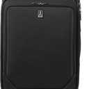 Travelpro Crew Classic Lightweight Softside Expandable Checked Luggage, 8 Wheel Spinner Suitcase, TSA Lock, Men and Women, Checked Medium 25-Inch, Black