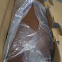 YOUFI Leather Seat Cushion Extra-Thick Booster for Office Chair to Rise Height - Full Filling for Support - with Breathable Cover, Handle and Buckle - Relieves Back Pain  18"x16"x6" (Brown)