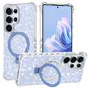 Casehas Magnetic for Galaxy S25 Ultra Case with Invisible Stand, Compatible with MagSafe, Clear Bling Sparkle Shockproof Slim Anti-Slip Military Drop Protection Hard Phone Case 6.9" Glitter Sky Blue