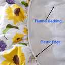 Round Vinyl Fitted Tablecloth with Flannel Backing Elastic Edge Design Table Cover Waterproof Oil-Proof PVC Table Cloth Stain-Resistant Best for 37"-44" Round (Yellow Flower)