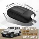 Muslogy Center Console Armrest Cover Fit for Jeep Wrangler JK JKU 2011-2017 Accessories, Comfort Armrest Pad Console Lid Cushion Vegan Leather Regular Thick