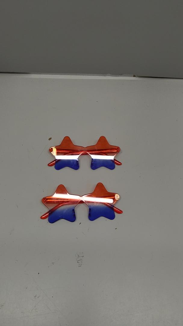 2 Pcs Rimless Star Sunglasses Transparent Candy Color Sunglasses Christmas Party Favor Star Glasses