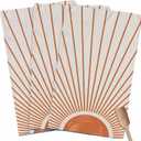 Kitchen Towels Dish Cloths 3 Pack 18x28in,Orange Sun Lines Super Absorbent Tea Bar Towel Cleaning Cloth Abstract Bohemian Sunset Soft Hand Towels for Drying Dishes