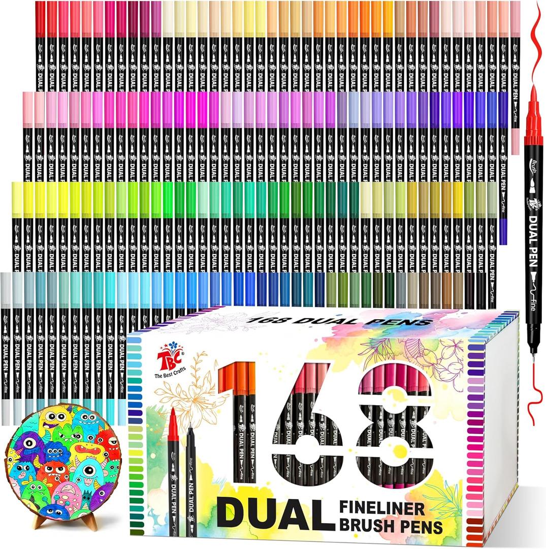 TBC The Best Crafts dual markers brush pens (168 Colors)