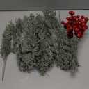 60Pcs Artificial Pine Branches with Red Berry Stems,Christmas Faux Green Cedar Sprigs Branches,Fake Greenery Pine Needles for Wreaths,Garlands,Craft DIY,and Xmas Decorations