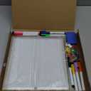 Dry Erase White Board, Cazeyoo Magnetic Desktop Whiteboard 10 x 10inch with Stand, 8 Markers, 4 Magnets and 1 Eraser, Portable Double-Sided White Board for Kids Drawing, Office, Home, School (Metal)