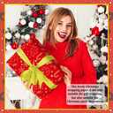 3 x Vichona Kraft Paper Christmas Wrapping Paper for Gifts, Red Xmas Party Decorations, Mini Roll 17 Inches x 16.4 Feet, Cute Christmas Wrapping Paper Roll for Kids, Xmas Stocking Snowflakes Reindeer