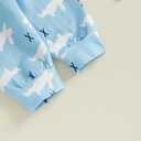 Gueuusu My First Easter Baby Boy Outfit Long Sleeve Bunny Romper Rabbit Long Pants Hat 3Pcs Clothes Set 3 6 12 18M (Blue)