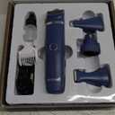 oneisall Dog Clippers & Dog Paw Trimmer 4-in-1 Cordless Grooming Kit: 2-Speed Low Noise Clippers with Rechargeable Quiet Nail Grinder for Dogs & Cats (Blue)