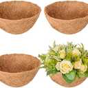 Legigo 4 Pack 18 Inch Hanging Basket Coco Liners Replacement, 100% Natural Round Coconut Coco Fiber Planter Basket Liners for Hanging Basket Flowers/Vegetables
