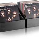 2 Pack Wood Vinyl Record Storage, Retro & Durable Vinyl Crate and Record Holder, Album Storage Record Case Box for 60+ Records, Perfect Record Organizer for Home Decor and Collection Display (Black)